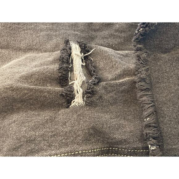 BP Ripped Knee Raw Hem Distressed Zip Fly Denim Jeans Sz 30 in Vintage Black NWT - Picture 5 of 7